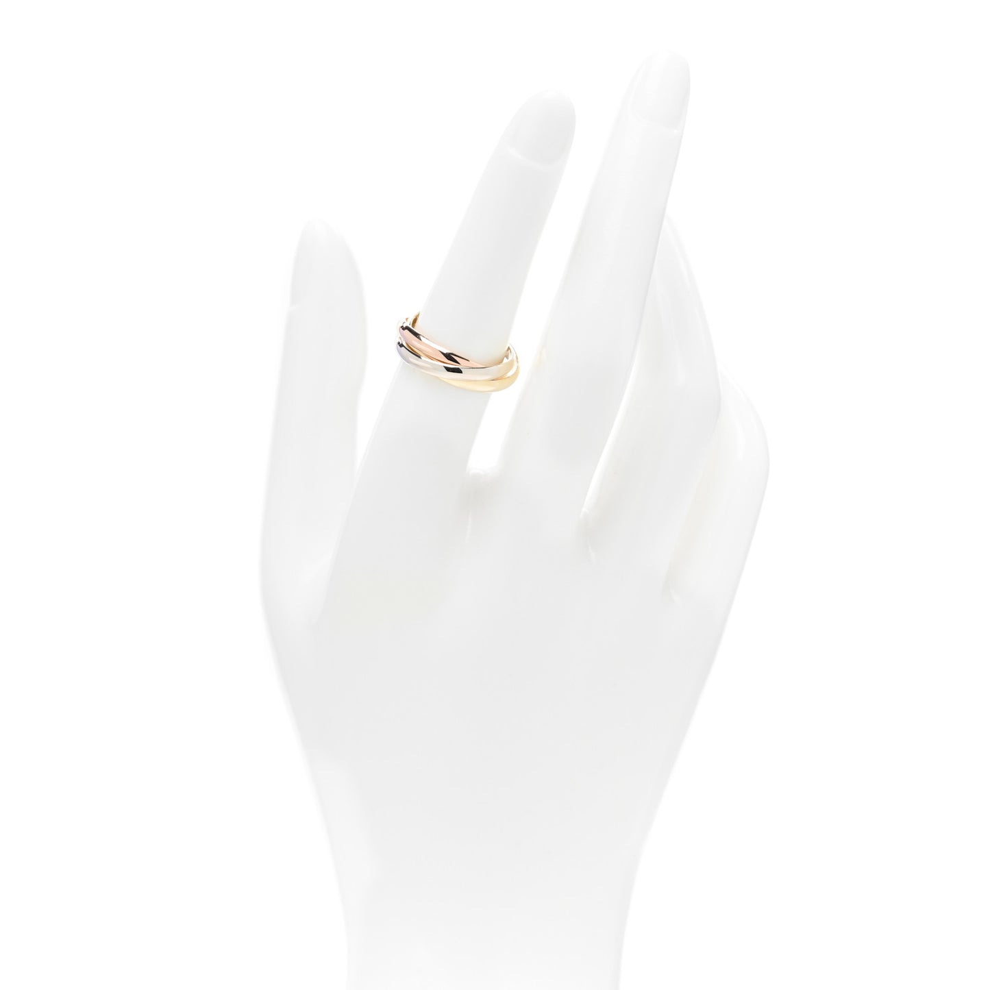 18K Pink Yellow White Gold Small Trinity Ring 53 6.25