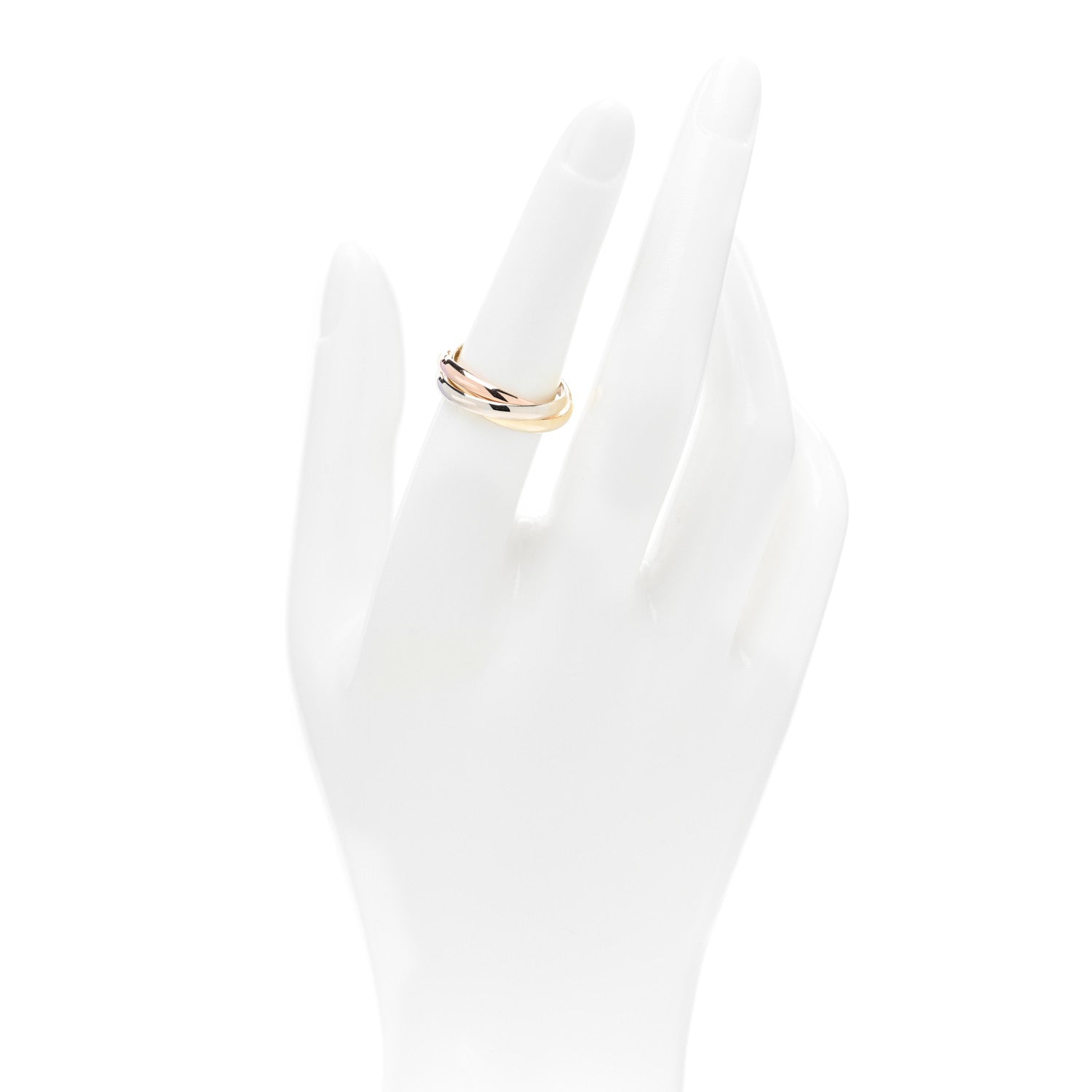 Cartier 18K Pink Yellow White Gold Small Trinity Ring 53 6.25 2 of 4