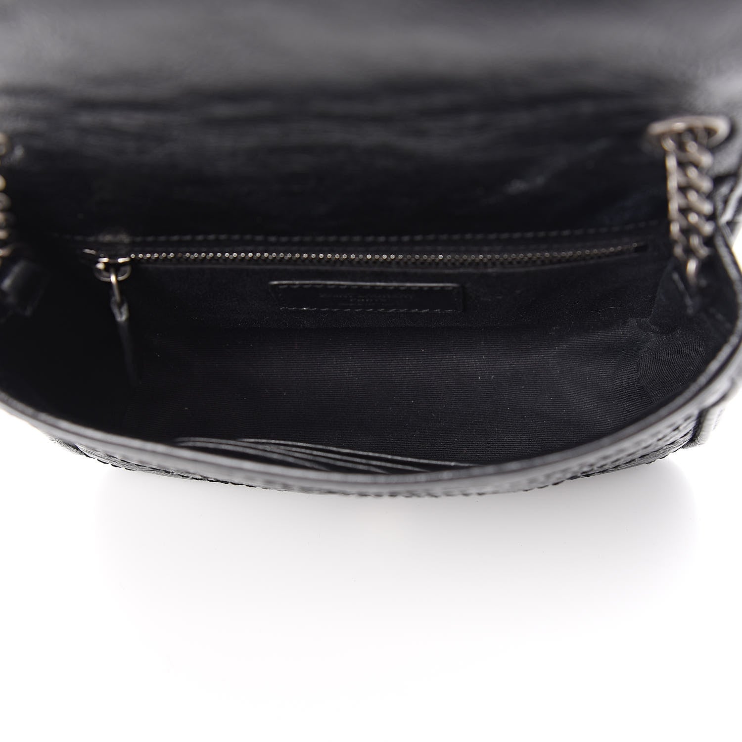 Saint Laurent Crinkled Calfskin Matelasse Monogram Niki Chain Wallet Black 5 of 10