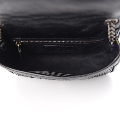 Saint Laurent Crinkled Calfskin Matelasse Monogram Niki Chain Wallet Black 5 of 10