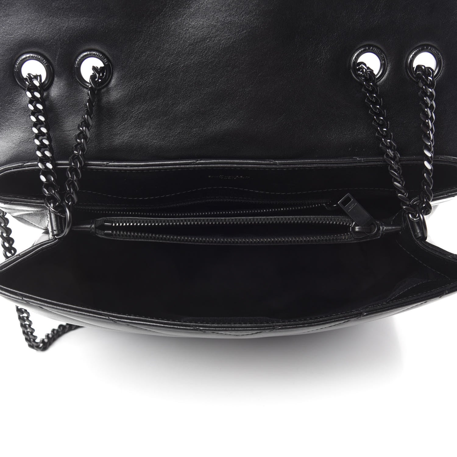 Saint Laurent Calfskin Y Quilted Monogram Medium Loulou Chain Satchel Black 6 of 12