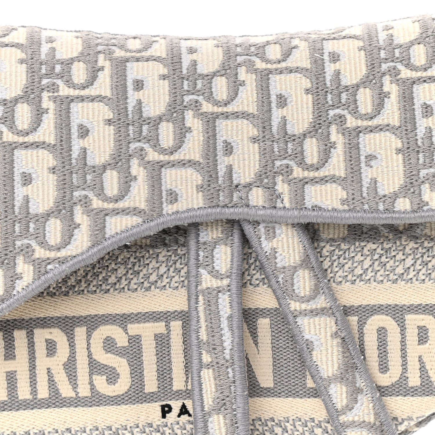 Christian Dior Oblique Embroidered Saddle Bag Gray 8 of 10