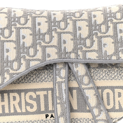 Christian Dior Oblique Embroidered Saddle Bag Gray 8 of 10