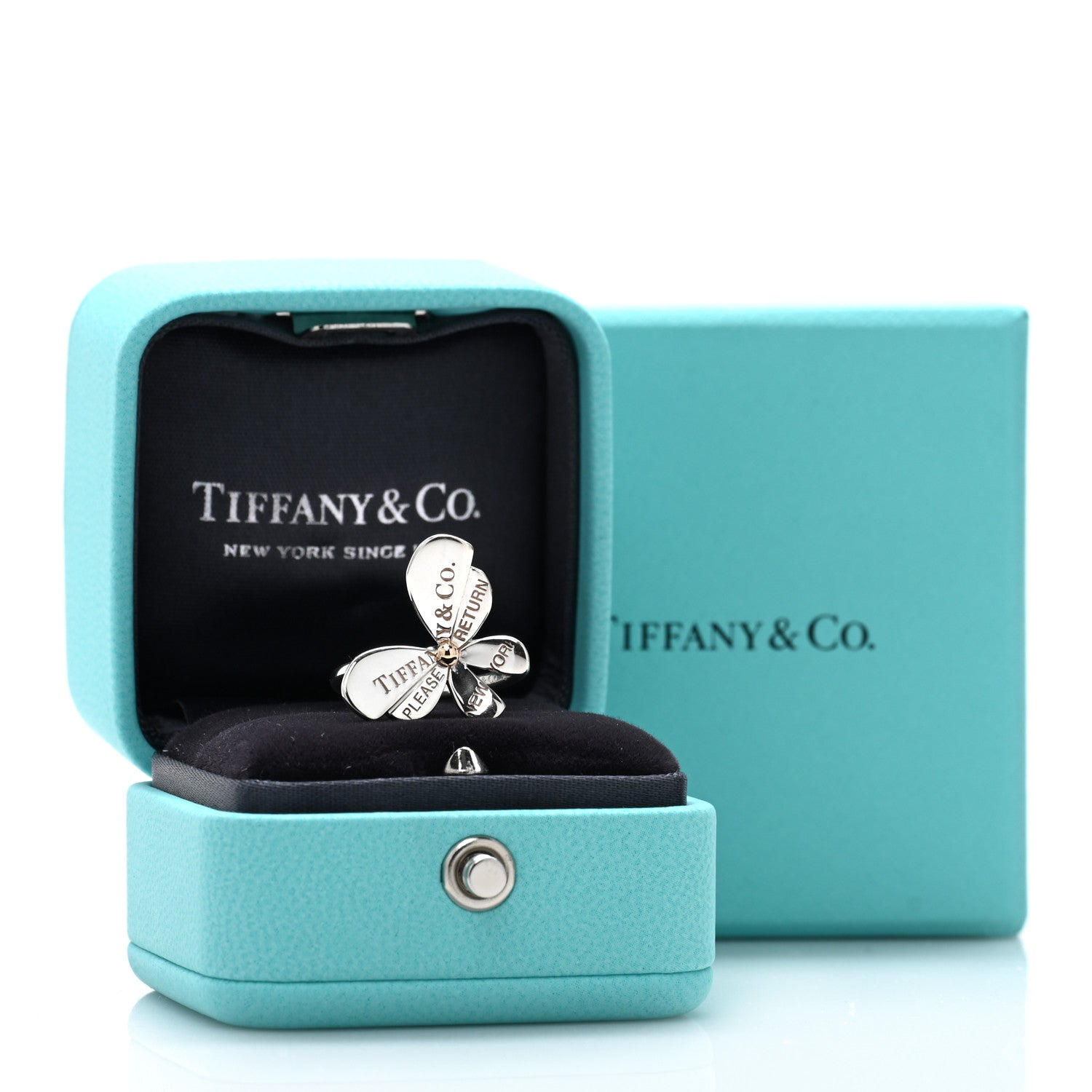 Tiffany Sterling Silver 18K Rose Gold Return to Tiffany Love Bugs Butterfly Ring 4 of 4