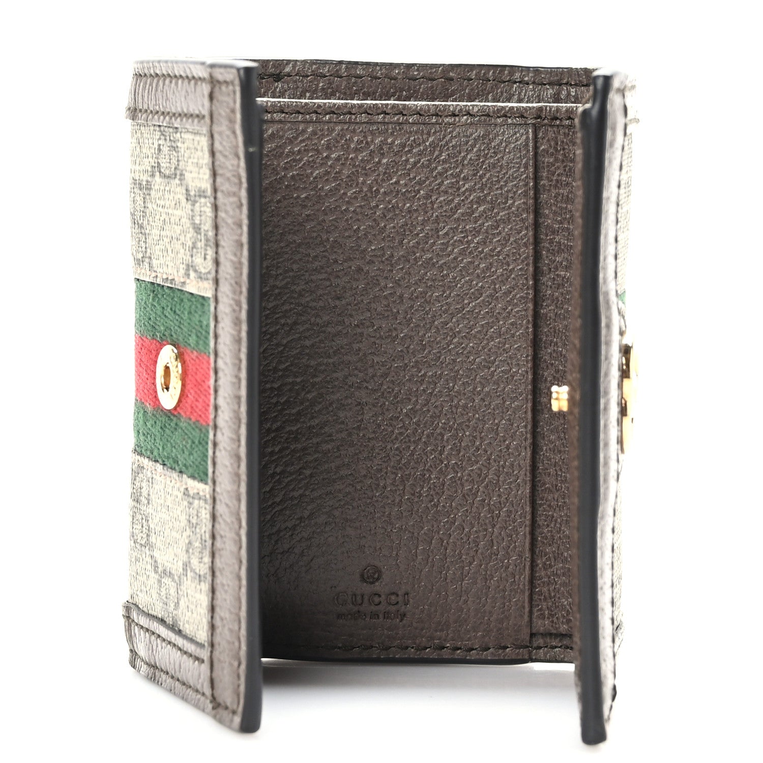 Gucci GG Supreme Monogram Web Ophidia Bi-Fold Wallet Beige New Acero 5 of 7
