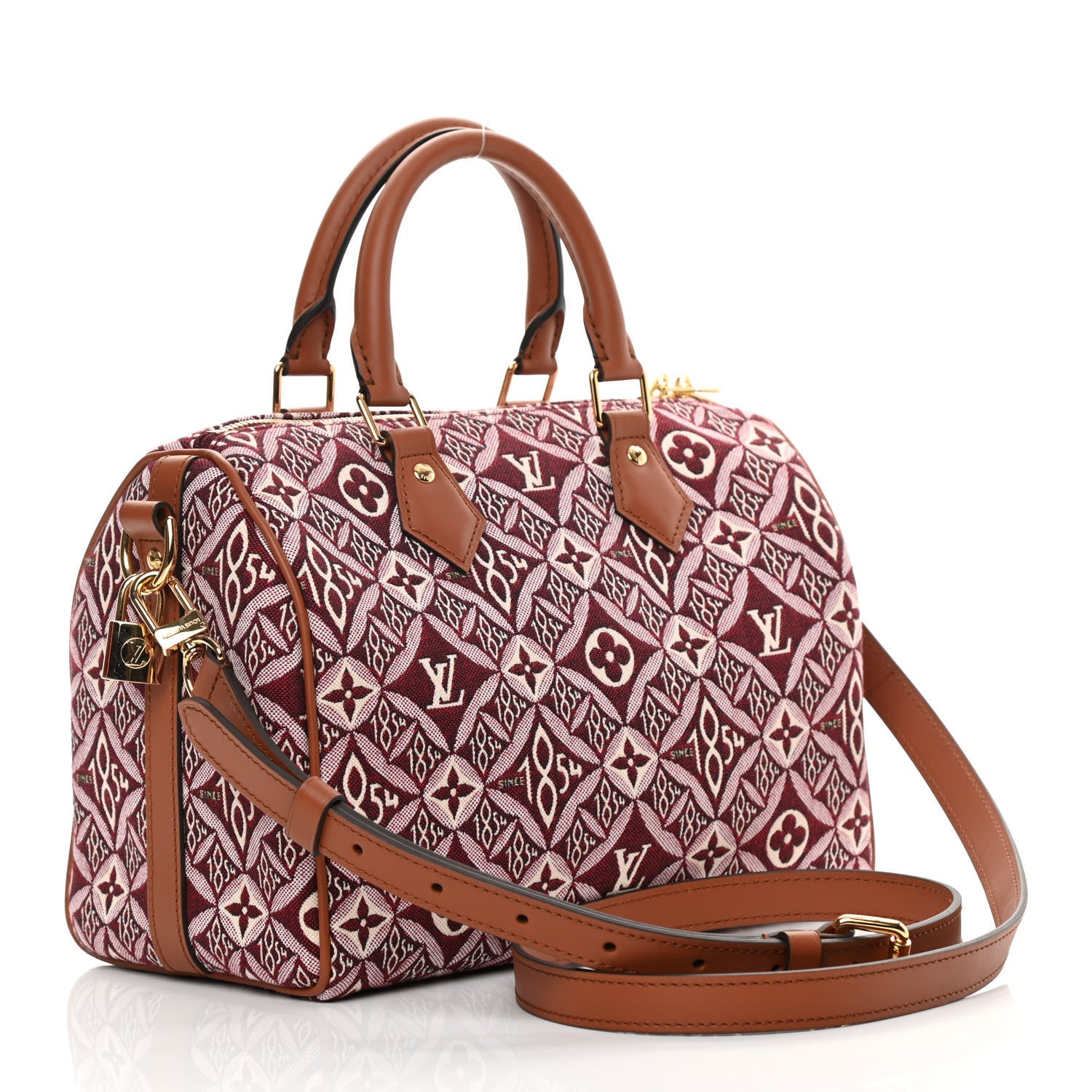 Louis Vuitton Jacquard Since 1854 Speedy Bandouliere 25 Bordeaux 3 of 10