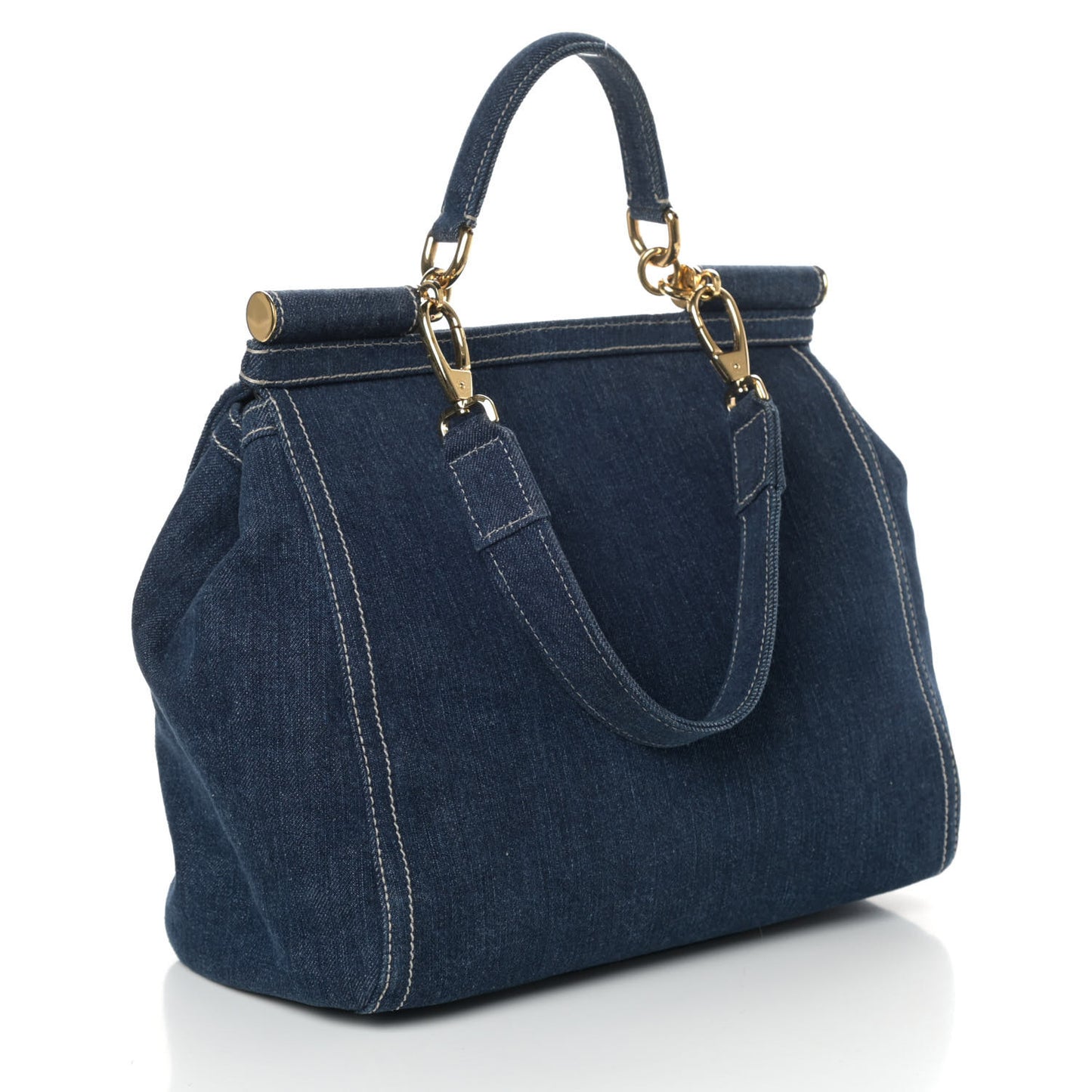 Denim Large Miss Sicily Satchel Blue