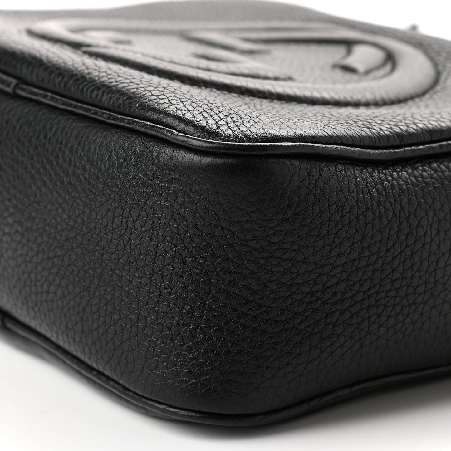 Pebbled Calfskin Small Soho Disco Bag Black