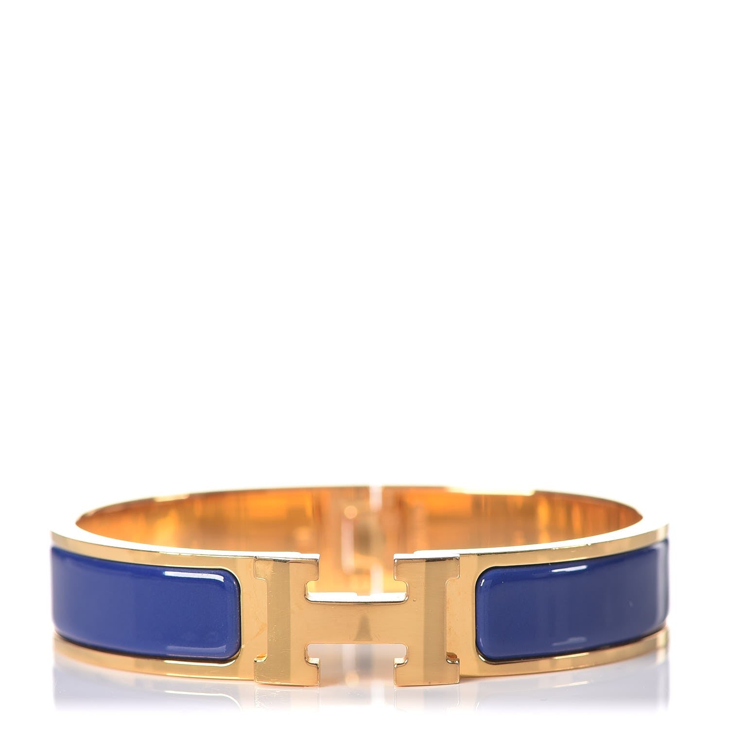 Hermes Enamel Narrow Clic Clac H Bracelet PM Bleu Royal 1 of 8