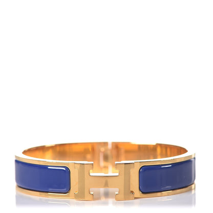 Hermes Enamel Narrow Clic Clac H Bracelet PM Bleu Royal 1 of 8