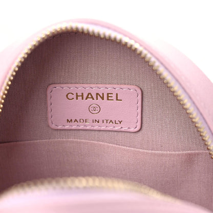 Chanel Calfskin Quilted Pearl Round Clutch With Chain Light Pink 8 of 10