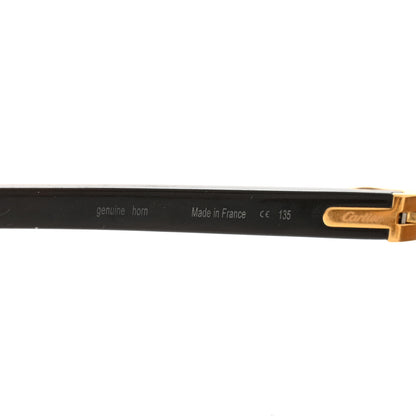 Cartier Metal Buffalo Horn Square Sunglasses Gold 5 of 8