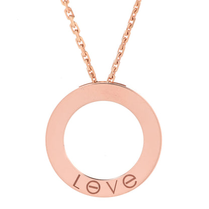 Cartier 18K Pink Gold 3 Diamonds LOVE Pendant Necklace 5 of 8