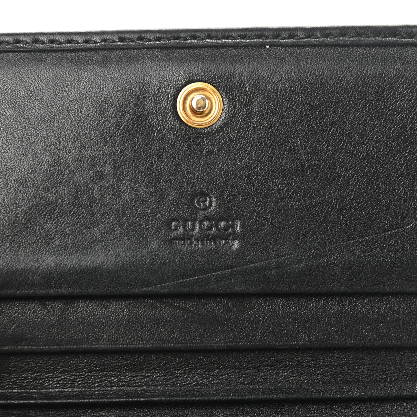 Calfskin Matelasse GG Marmont Card Case Wallet Black