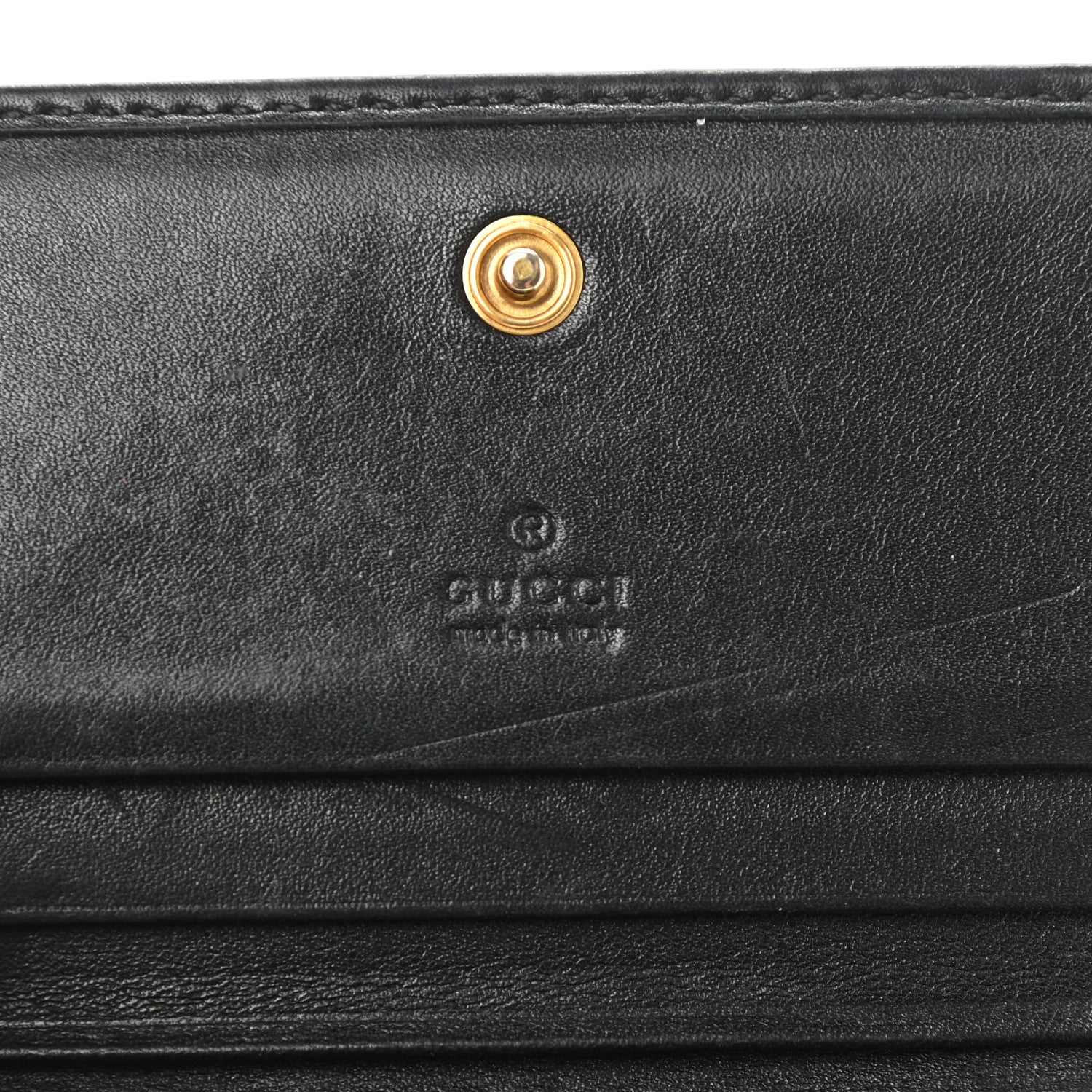 Gucci Calfskin Matelasse GG Marmont Card Case Wallet Black 6 of 8