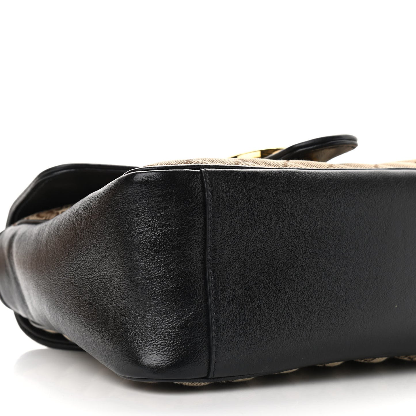 Monogram Azalea Calfskin Matelasse Diagonal Small GG Marmont Top Handle Shoulder Bag Beige Ebony Black