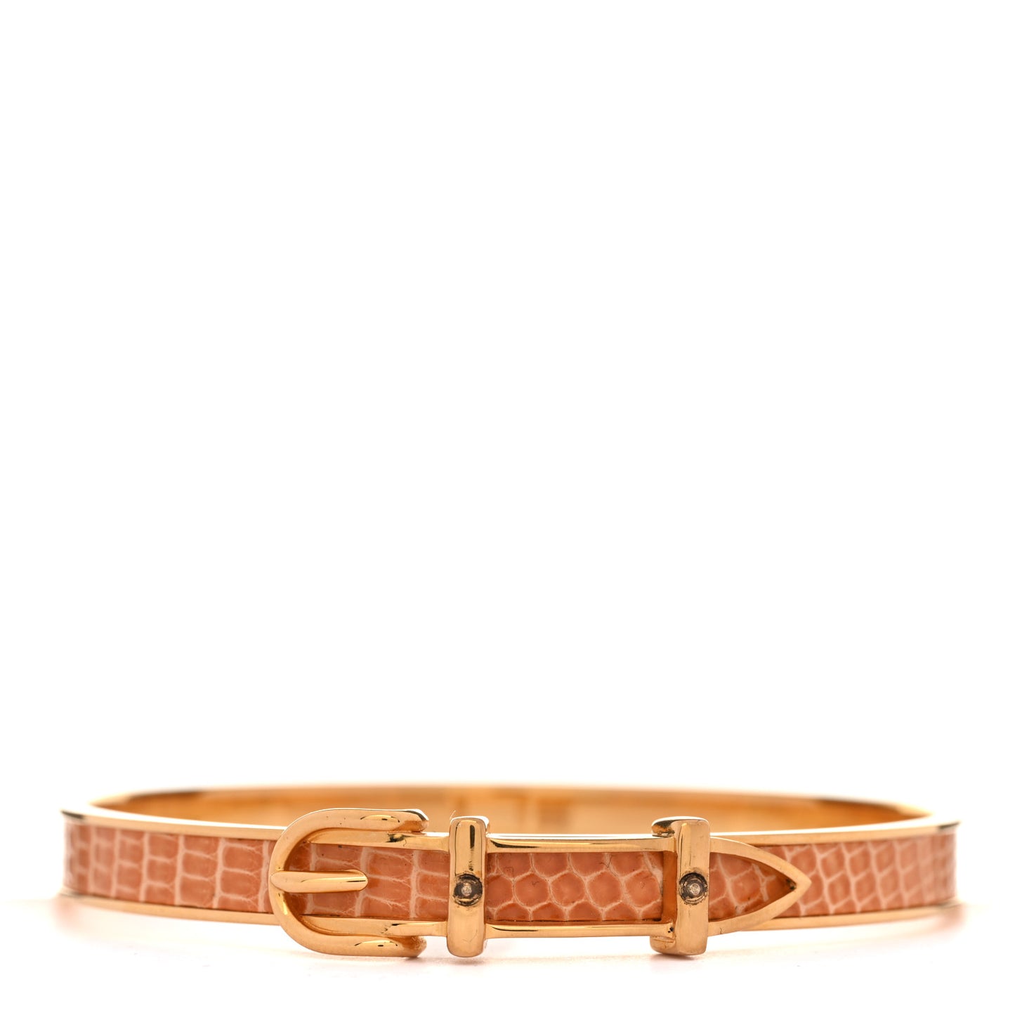 Lizard Narrow Belt Buckle Bangle Bracelet Sesame