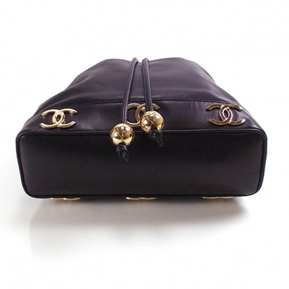 Chanel Lambskin Drawstring CC Bucket Shoulder Bag Navy cd22760 4 of 10