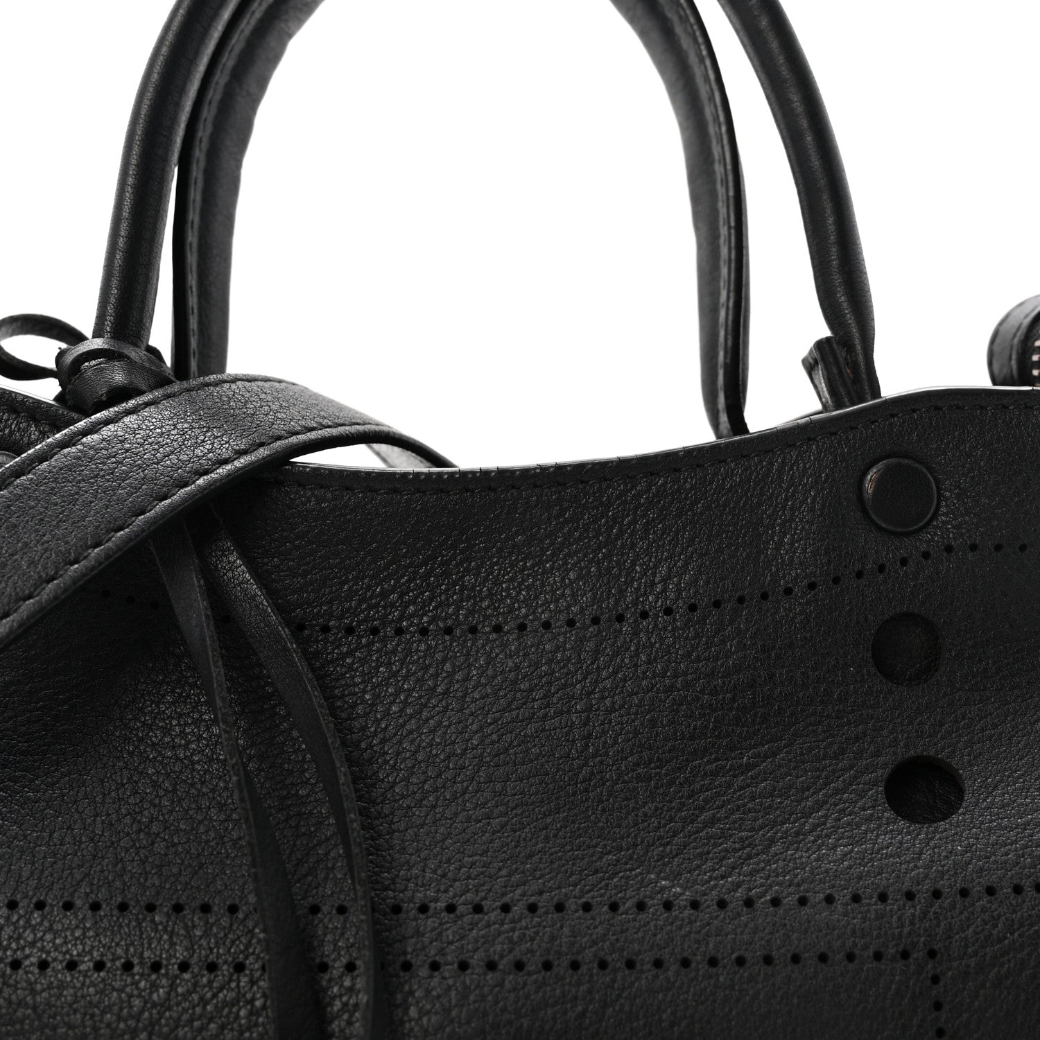 Balenciaga Veau Soyeux Perforated Blackout Hardware S City Black 8 of 10