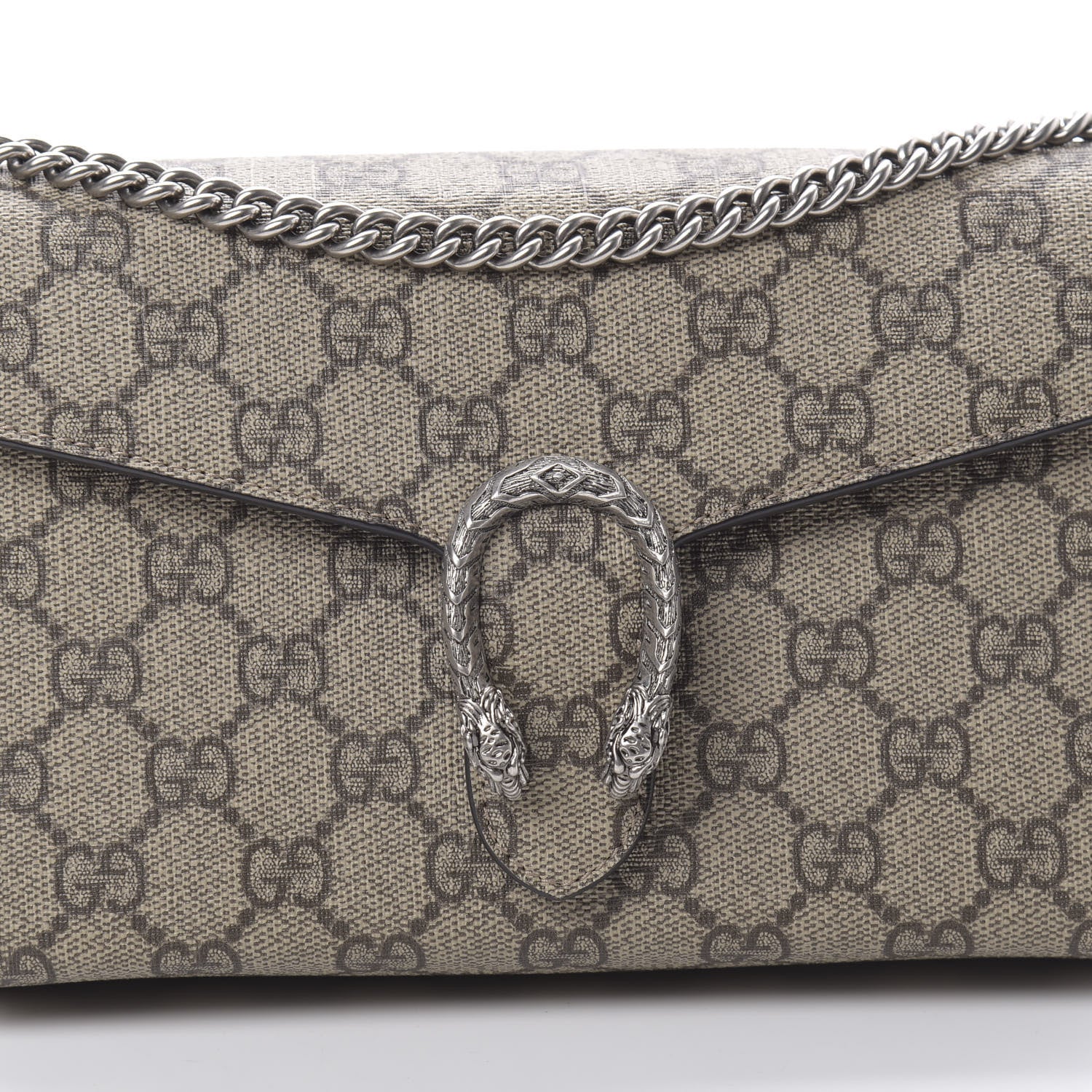 Gucci GG Supreme Monogram Mini Dionysus Chain Wallet Beige Taupe 8 of 11