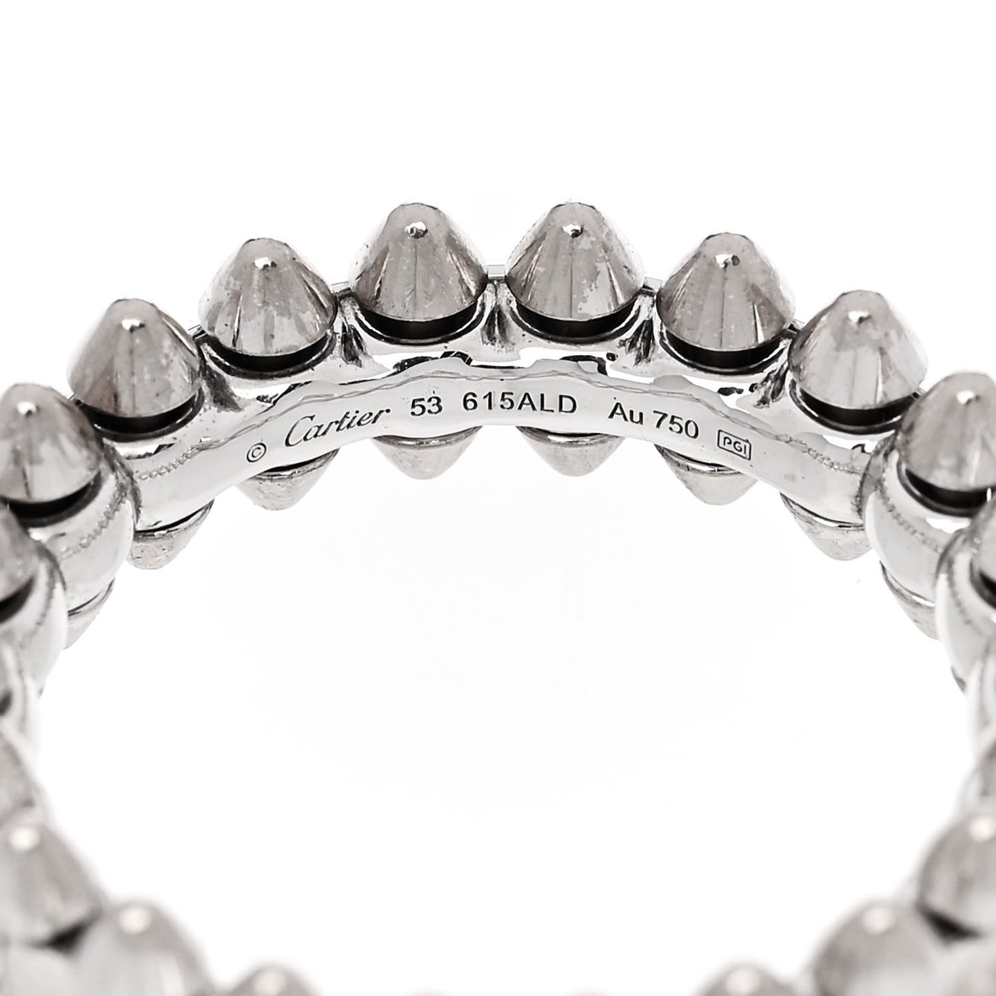 18K White Gold SM Clash De Cartier Ring 53 6.25