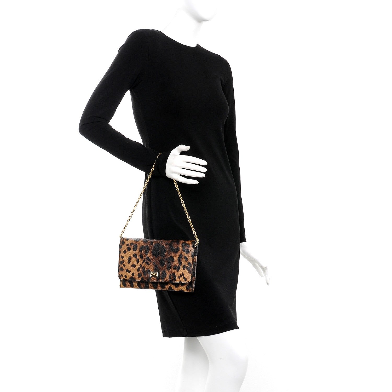 Dolce & Gabbana Dauphine Nina Flap Clutch Leopard 2 of 7
