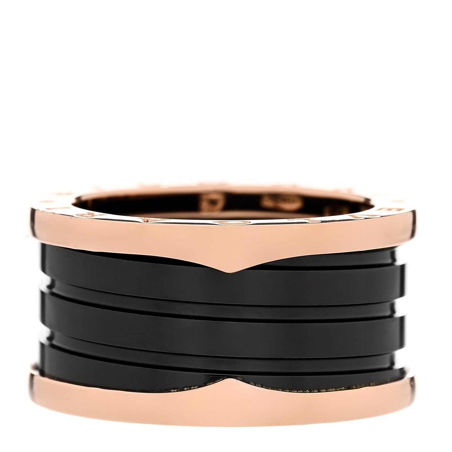 Bulgari 18K Rose Gold Black Ceramic B.Zero1 Four-Band Ring 57 8 1 of 7