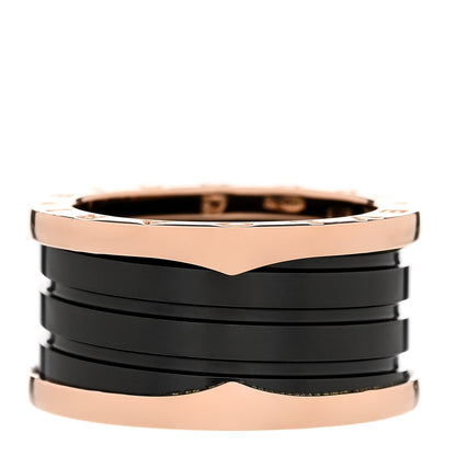 Bulgari 18K Rose Gold Black Ceramic B.Zero1 Four-Band Ring 57 8 1 of 7