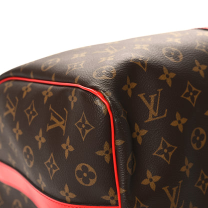 Louis Vuitton Calfskin Monogram Keepall Bandouliere 50 Coquelicot 7 of 10
