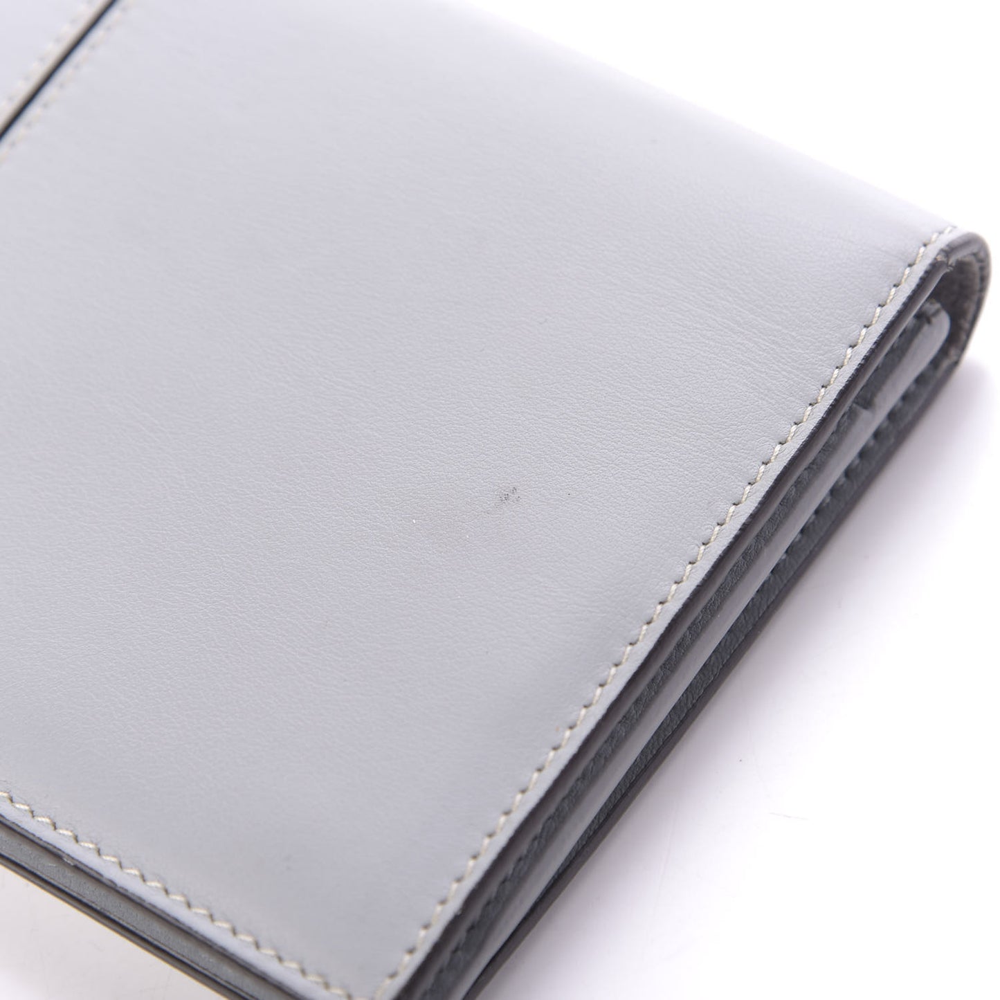 Smooth Calfskin Large Symmetrical Multifunction Wallet Pearl Blue