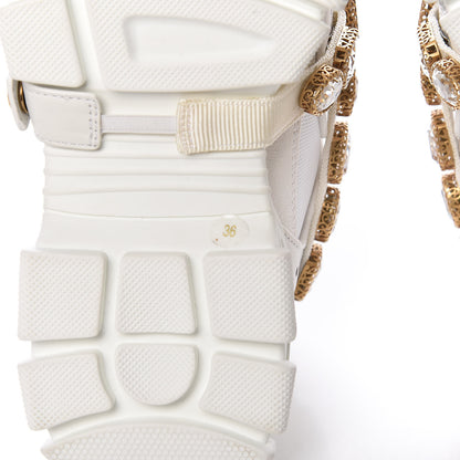Gucci X SEGA Mesh Calfskin Suede Removable Crystals Womens Flashtrek Sneakers 36 Great White 8 of 10