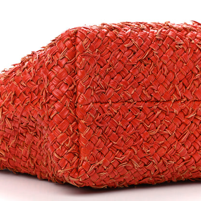 Bottega Veneta Chevre Intrecciato Fringe Netted Medium Cabat Tote Red 10 of 13