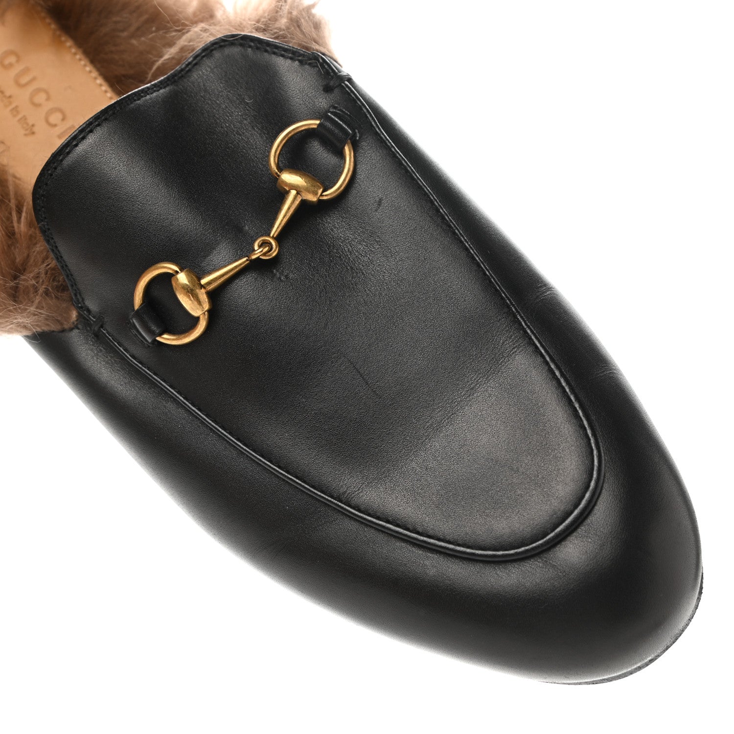 Gucci Calfskin Fur Womens Princetown Slippers 40 Black 9 of 10