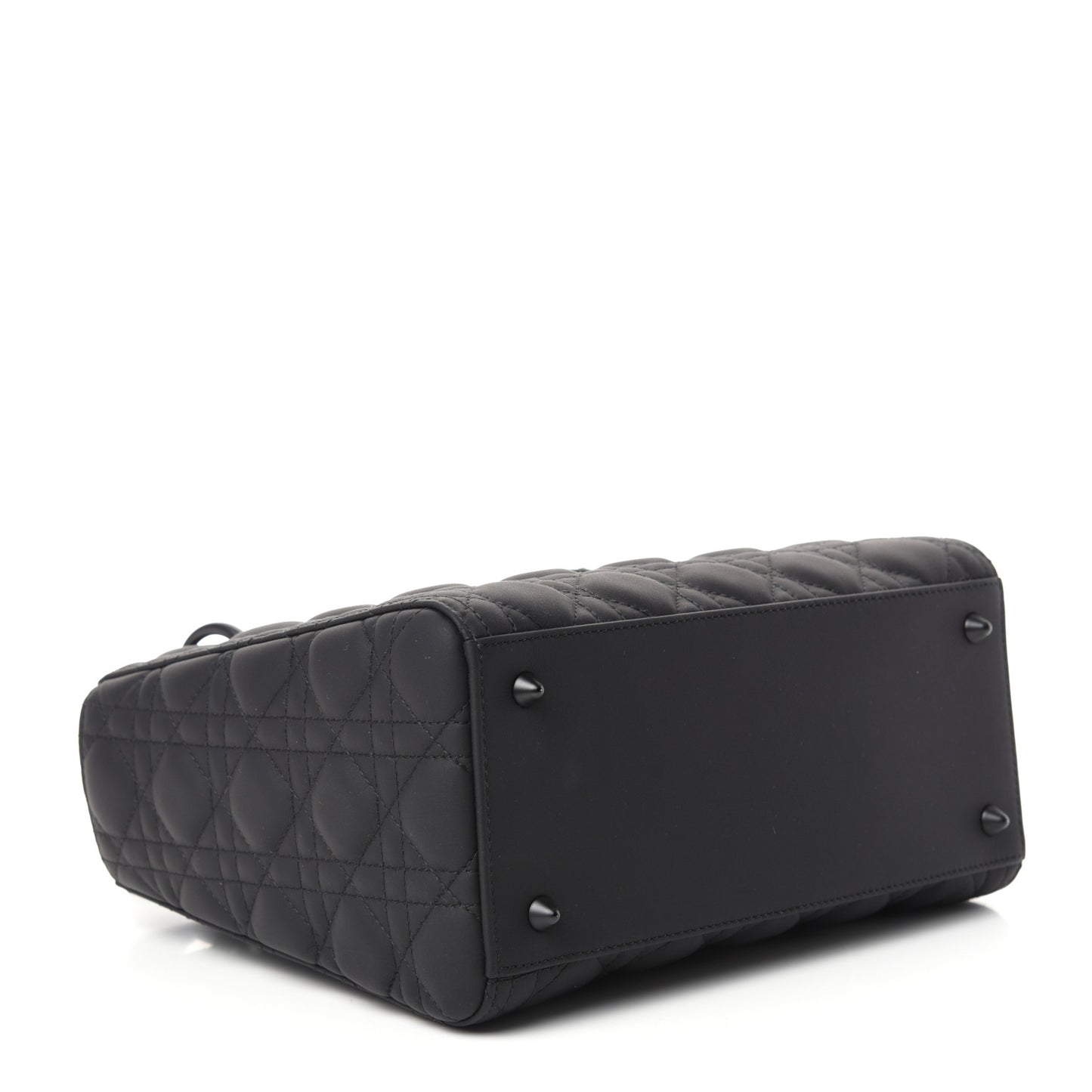 Ultra Matte Calfskin Cannage Medium Lady Dior Black