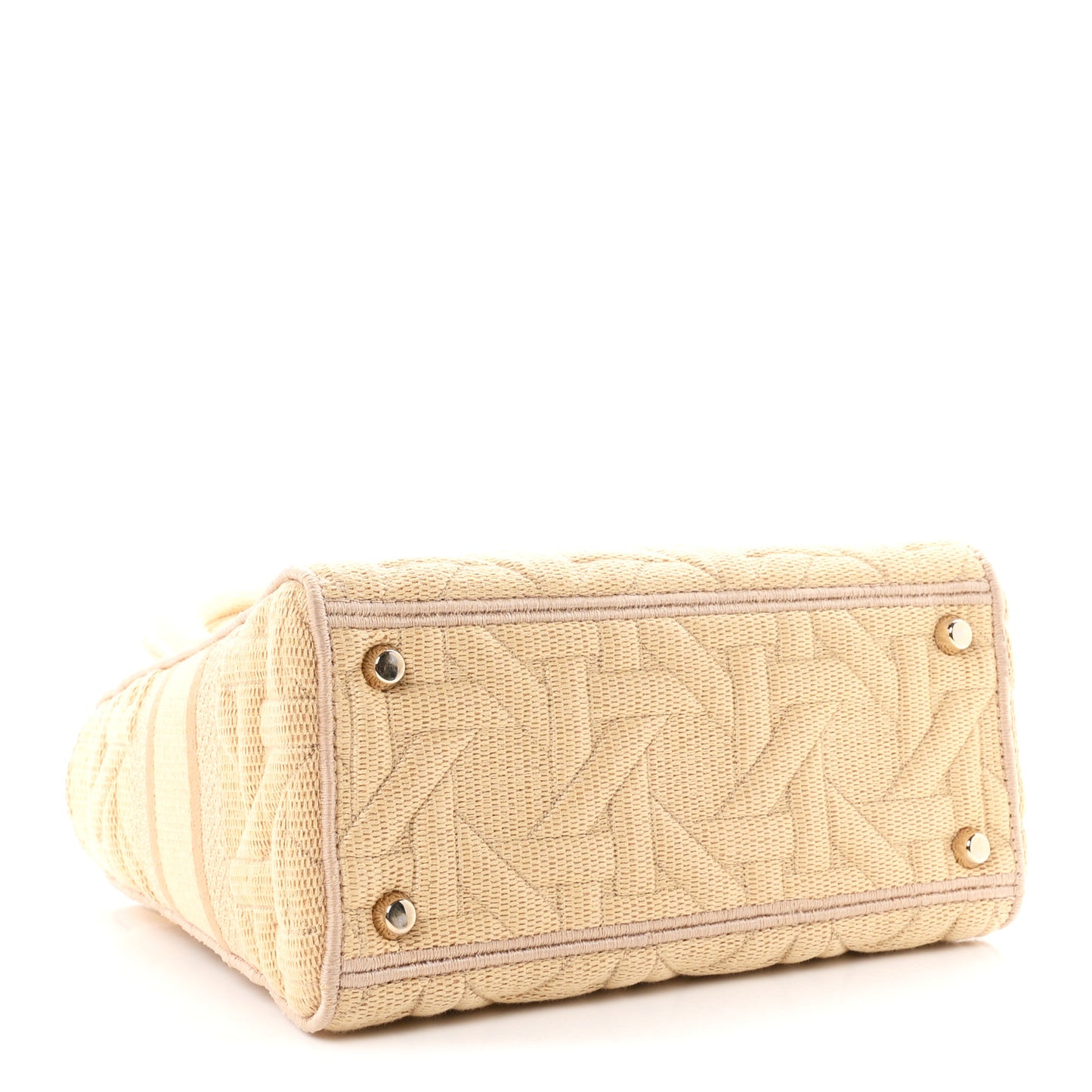 Raffia Woven 3D Embroidered Medium Lady D-Lite Natural Black