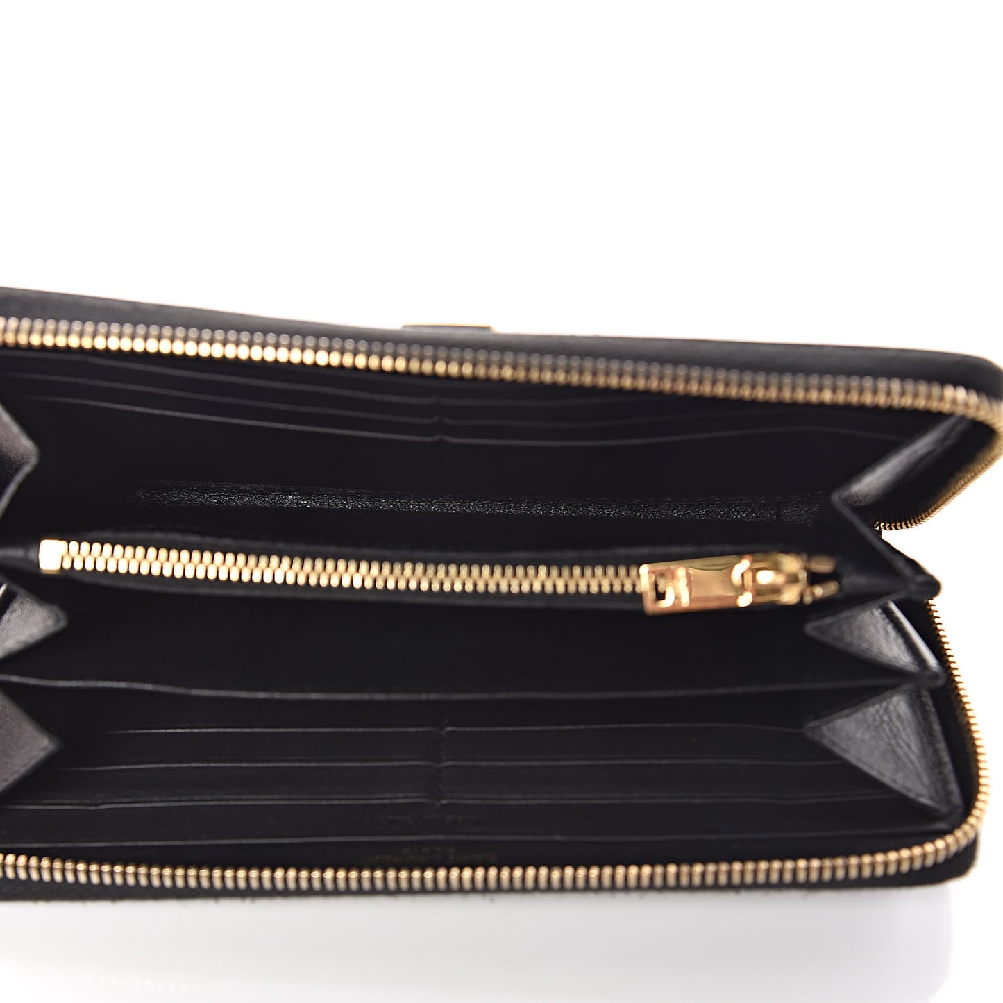 Calfskin Monogram Zip Around Wallet Black