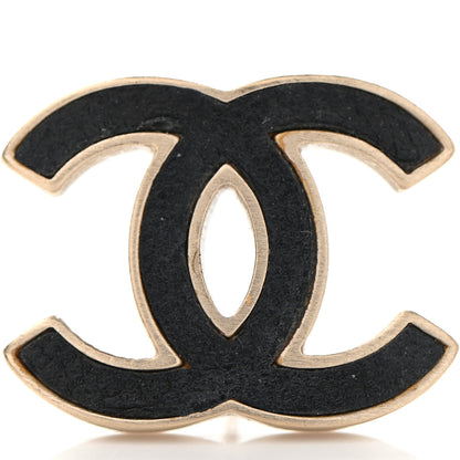 Chanel Lambskin CC Earrings Black Gold 5 of 6
