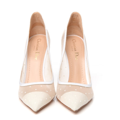 Christian Dior Mesh Plumetis Tulle D-Moi Pumps 38 White 2 of 7