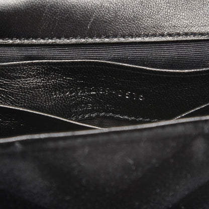Saint Laurent Velvet Matelasse Chevron Monogram Classic Baby Chain Bag Black 7 of 11
