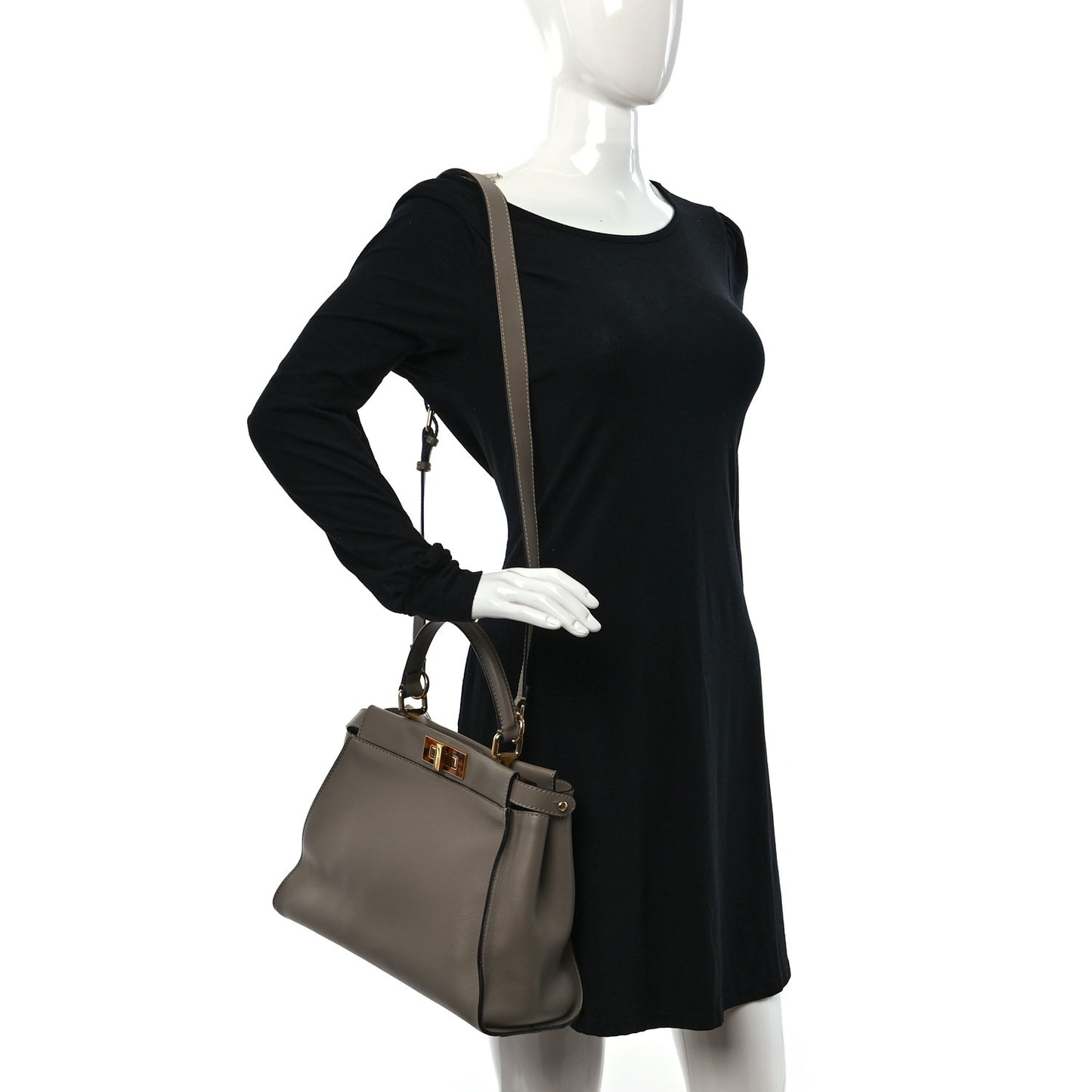 Vitello Seta Plexiglass Tortoise Medium Peekaboo Iconic Satchel Tortora