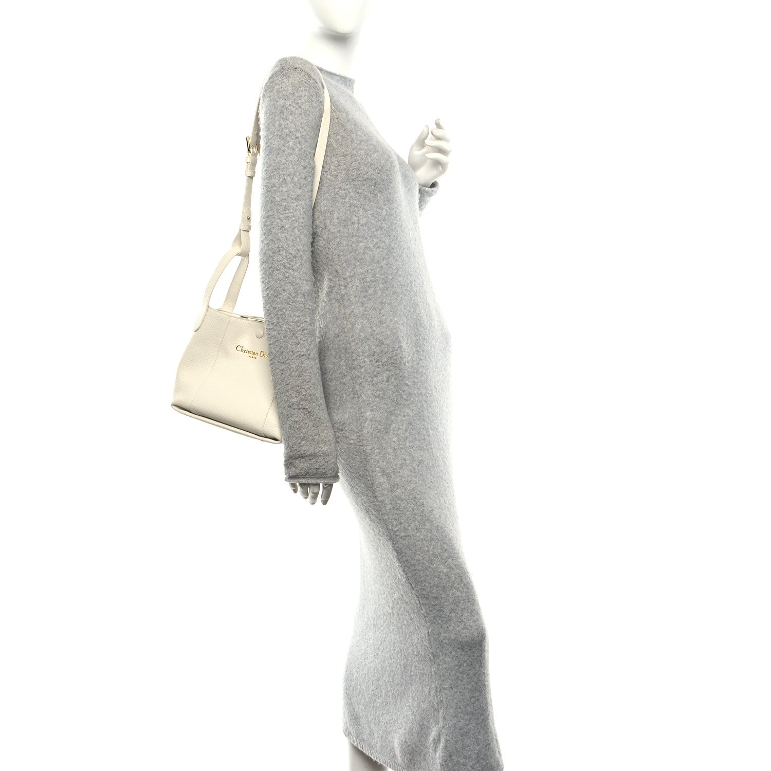 Christian Dior Calfskin Medium Signature Bucket Bag Latte 2 of 10