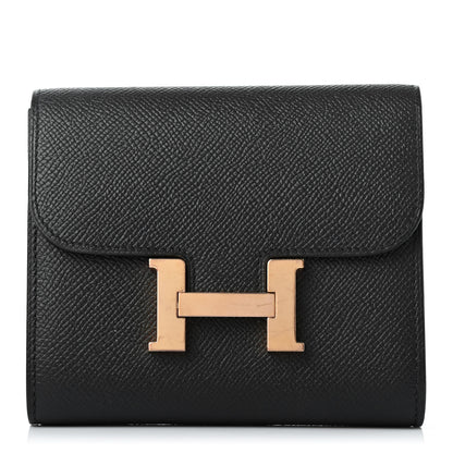 Hermes Epsom Constance Compact Passant Wallet Black 1 of 4