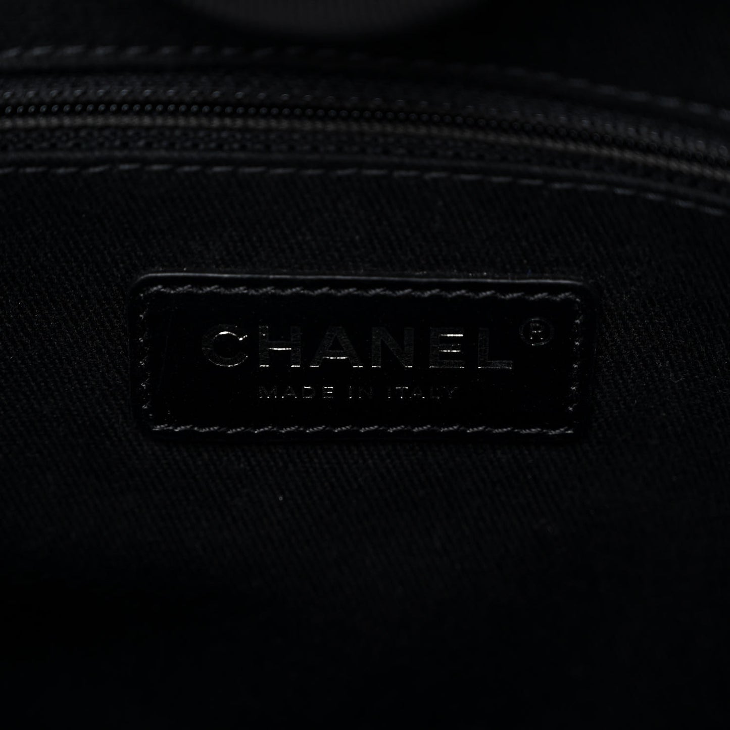 Mixed Fibers Calfskin Mini Deauville Tote Black White