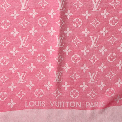 Louis Vuitton Wool Silk Monogram Denim Shawl Pivoine 4 of 5