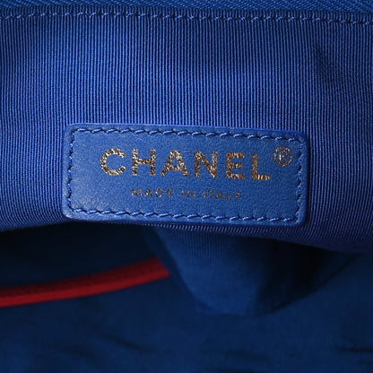 Chanel Aged Calfskin Quilted Large 31 Shopping Bag Red Blue 6 of 11