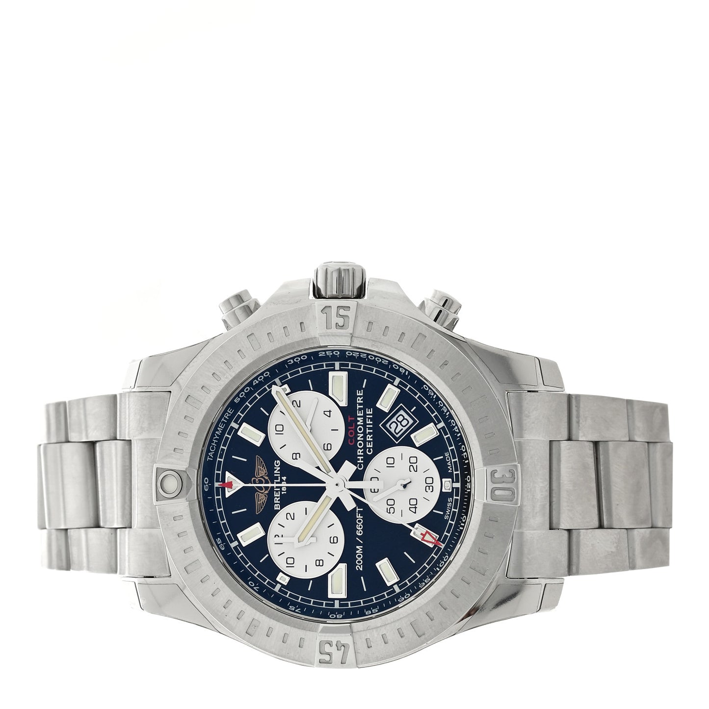 Stainless Steel 44mm Colt Chronograph Quartz Watch Black A73388