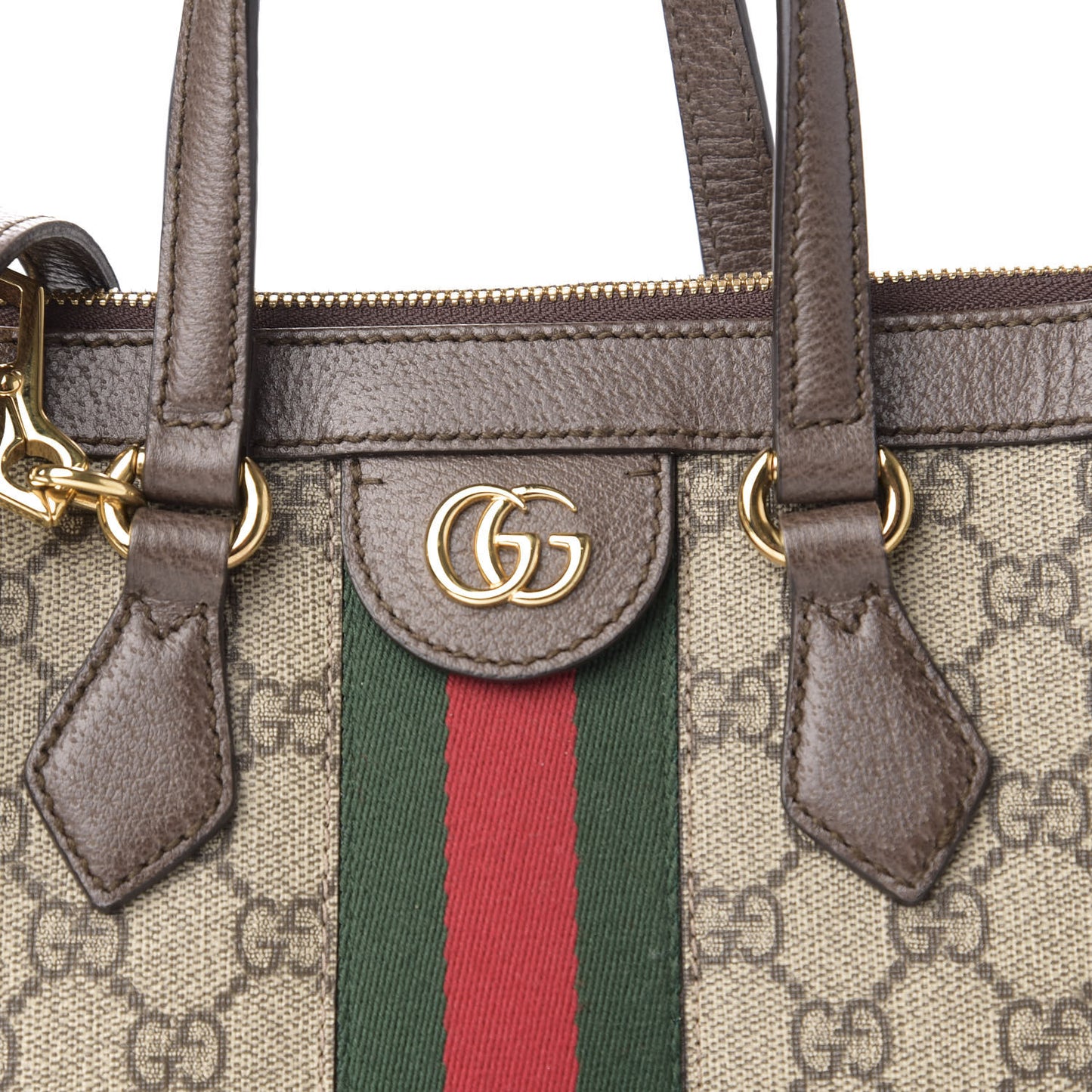 GG Supreme Monogram Small Ophidia Tote Bag Brown