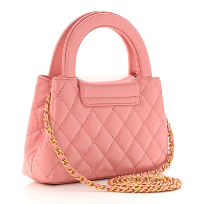 Chanel Shiny Aged Calfskin Quilted Nano Kelly Shopper Coral Pink 3 of 12