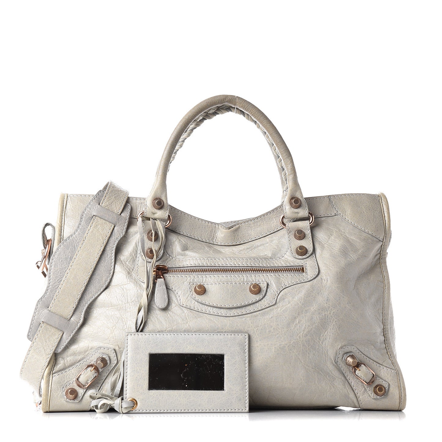 Agneau Giant 12 Rose Gold Hardware City Gris Ciment