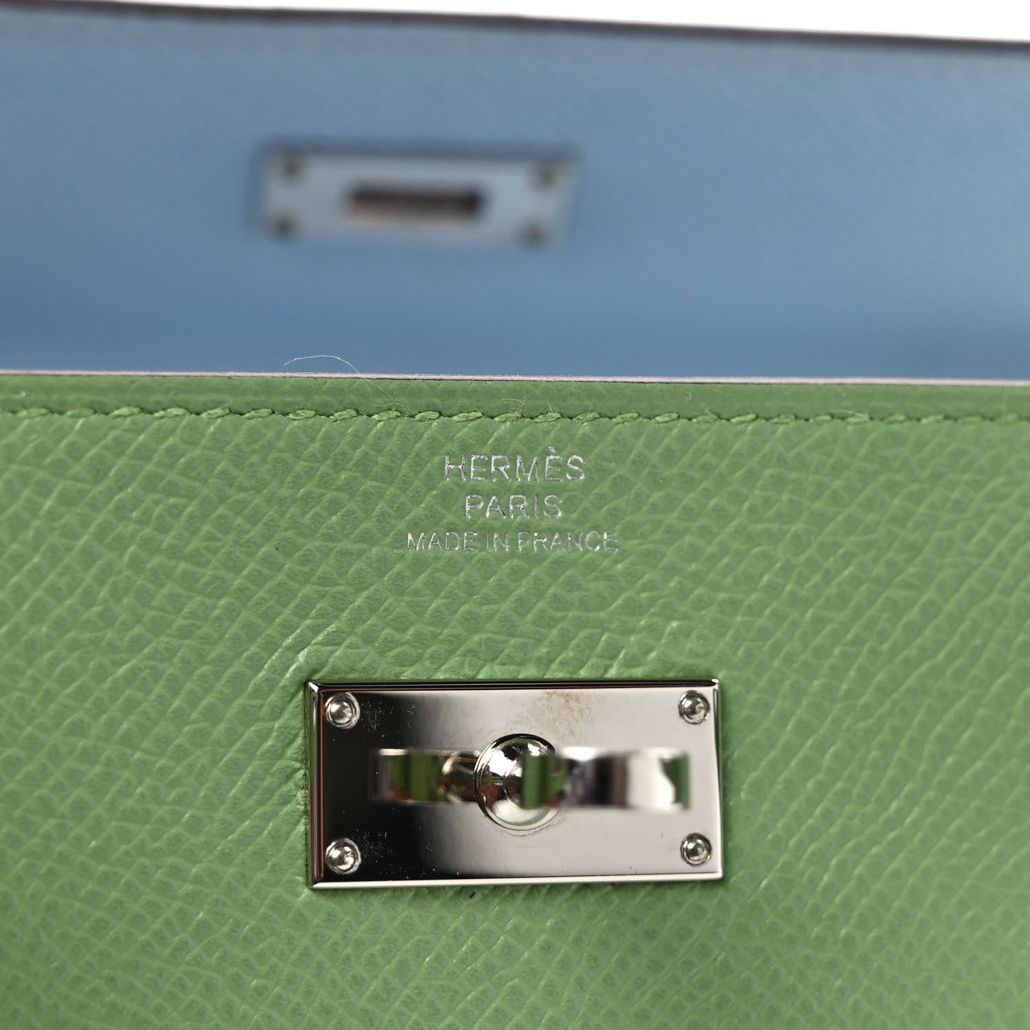 Hermes Epsom Kelly Wallet To Go Vert Criquet Blue Brume 6 of 8